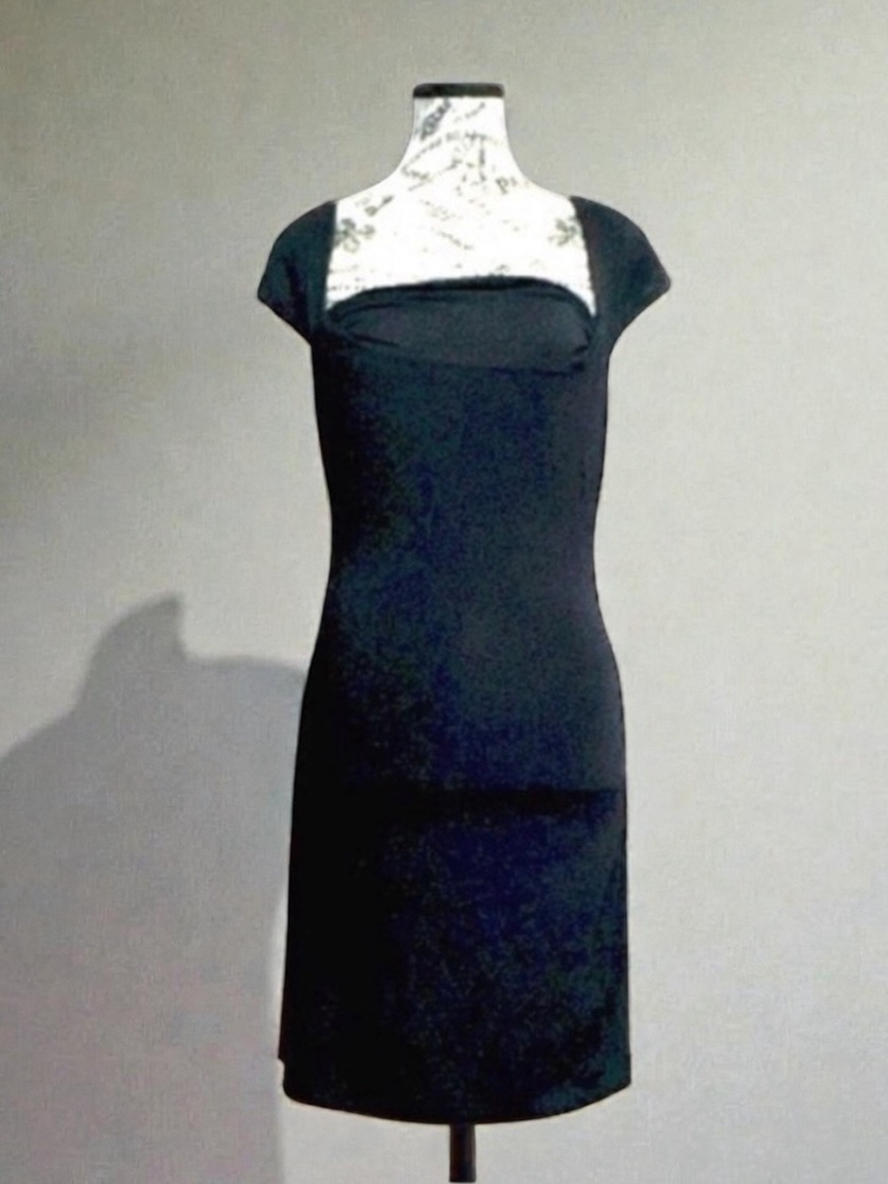 Elegant Black Asymmetrical Sheath Dress | Minimalist Cocktail Evening Dress | S